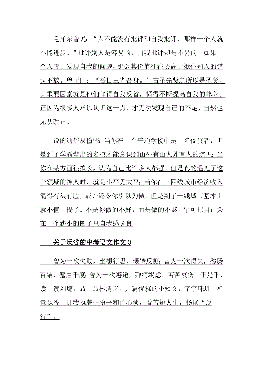 关于反省的中考语文作文_第2页