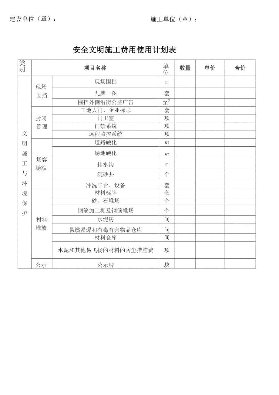 安全文明施工费使用计划表_第5页