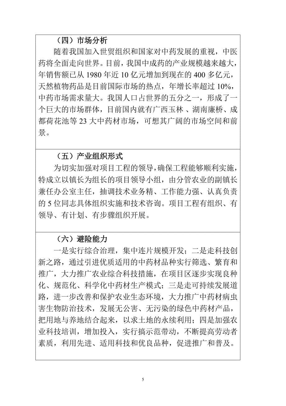 白市镇优质中药材项目申报书_第5页