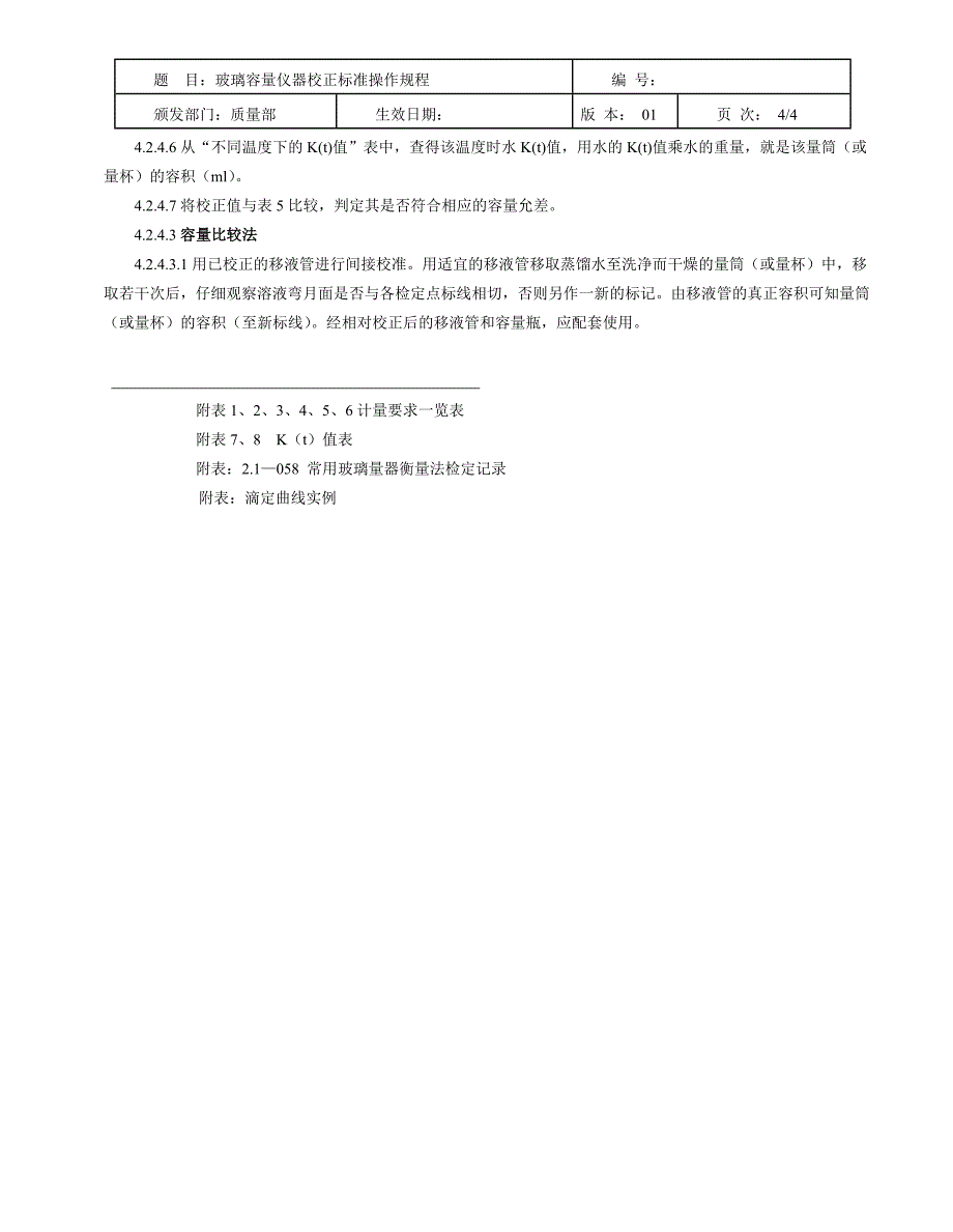 玻璃容量仪器校正标准操作规程最新_第4页