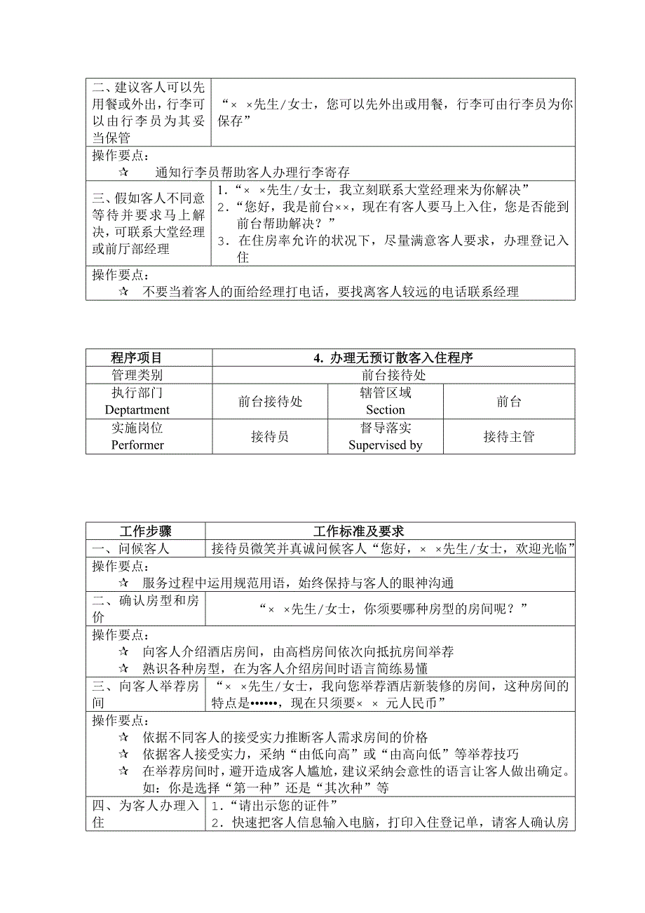 酒店前台SOP_第4页