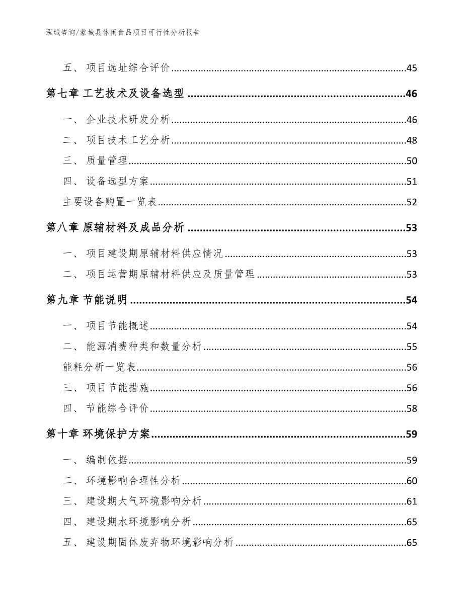 蒙城县休闲食品项目可行性分析报告模板参考_第5页