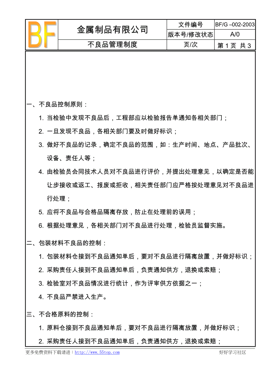 【管理精品】002不良品管理制度_第1页