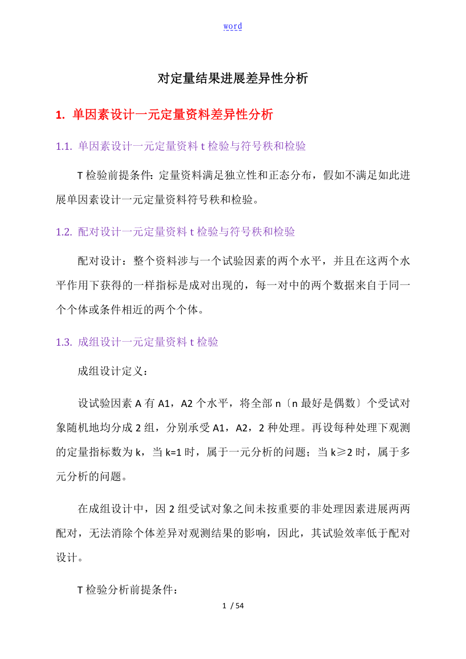 SAS统计分析报告教程方法总结材料_第1页