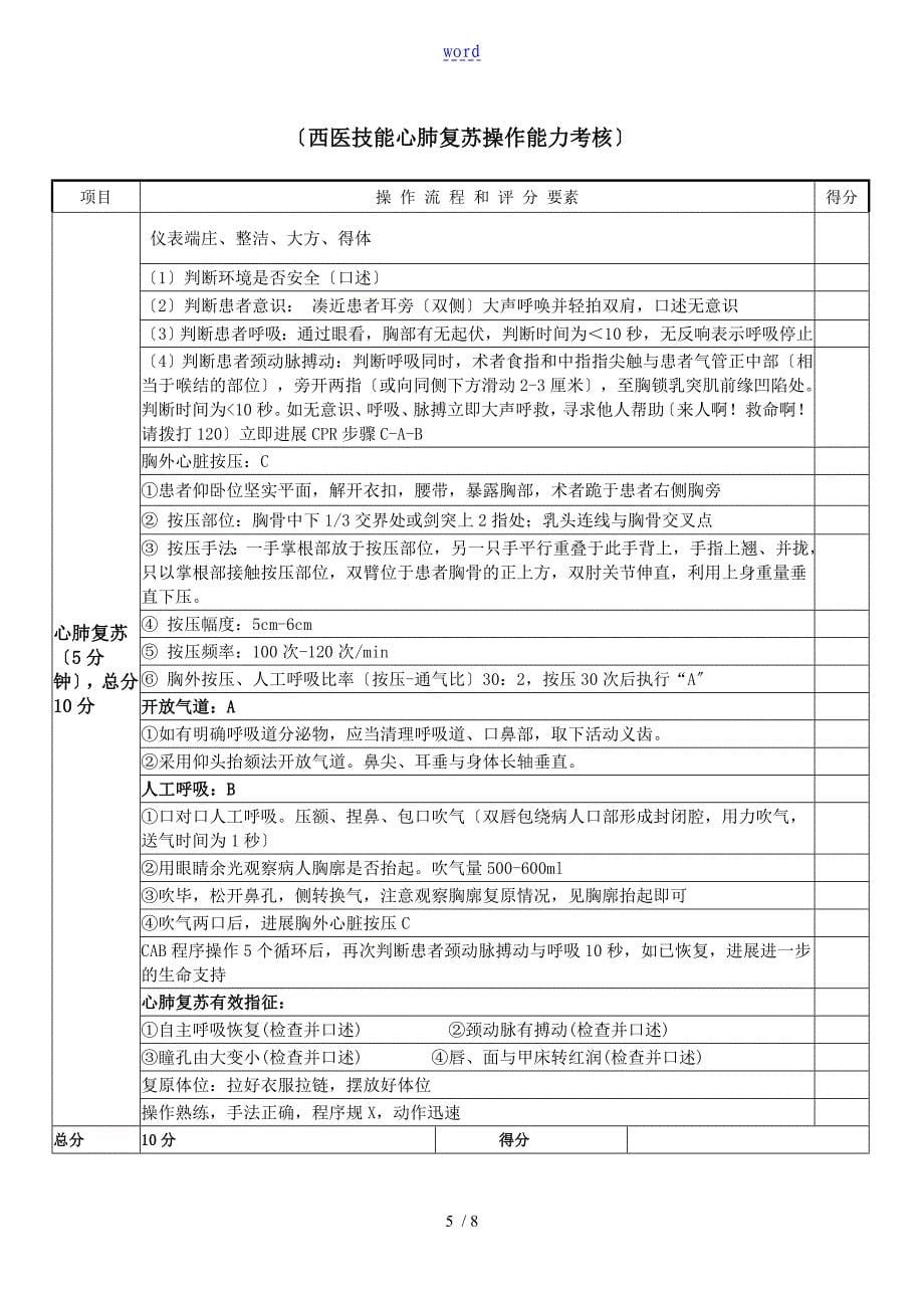 规培技能评分实用标准_第5页