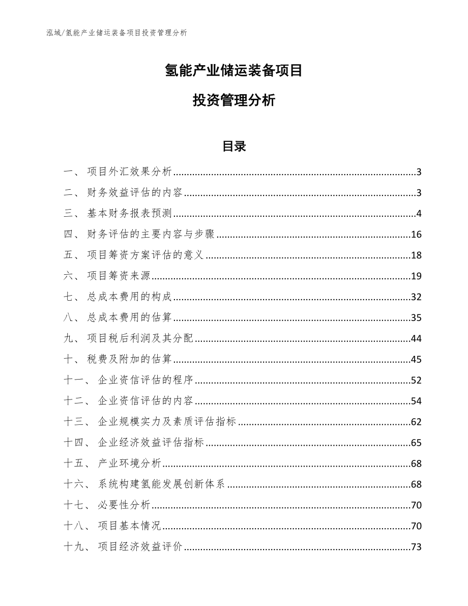 氢能产业储运装备项目投资管理分析【参考】_第1页