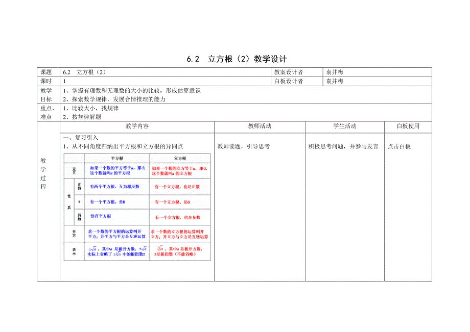 62立方根（2）教学设计 (2)(教育精品)_第1页