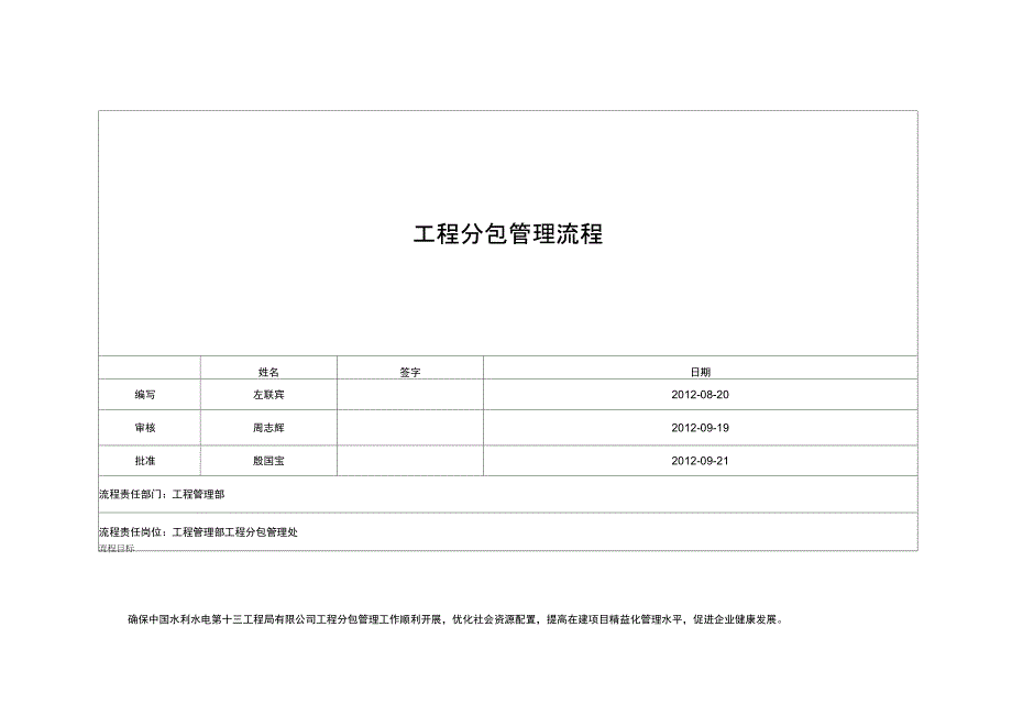 工程分包管理流程说课讲解_第1页