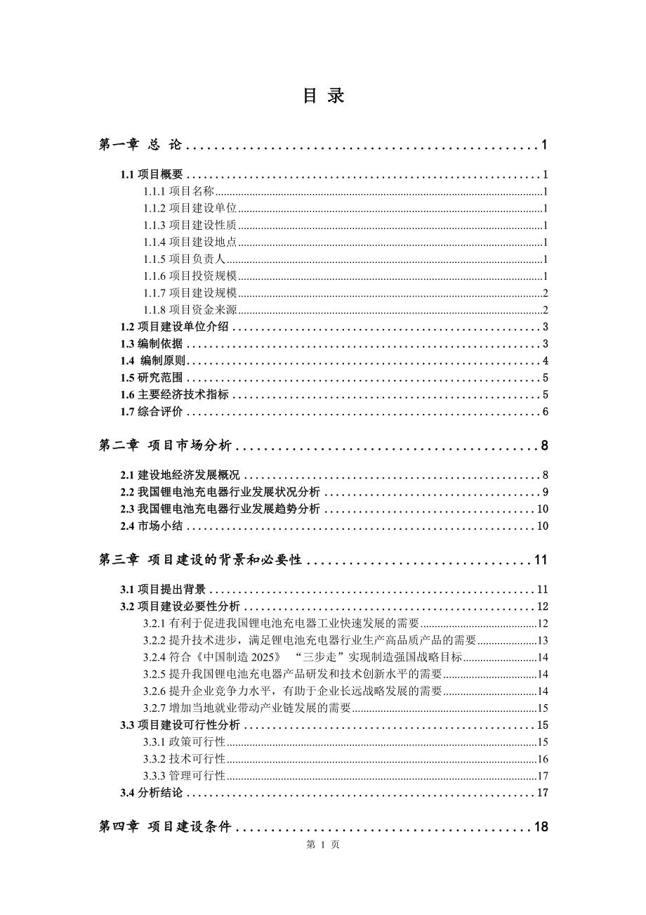 锂电池充电器生产建设项目可行性研究报告_第2页