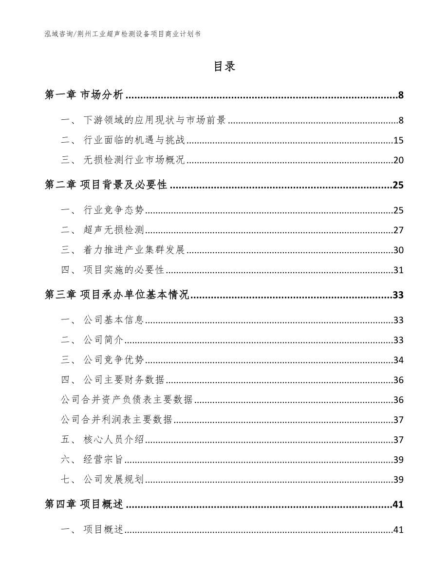 荆州工业超声检测设备项目商业计划书【模板参考】_第2页