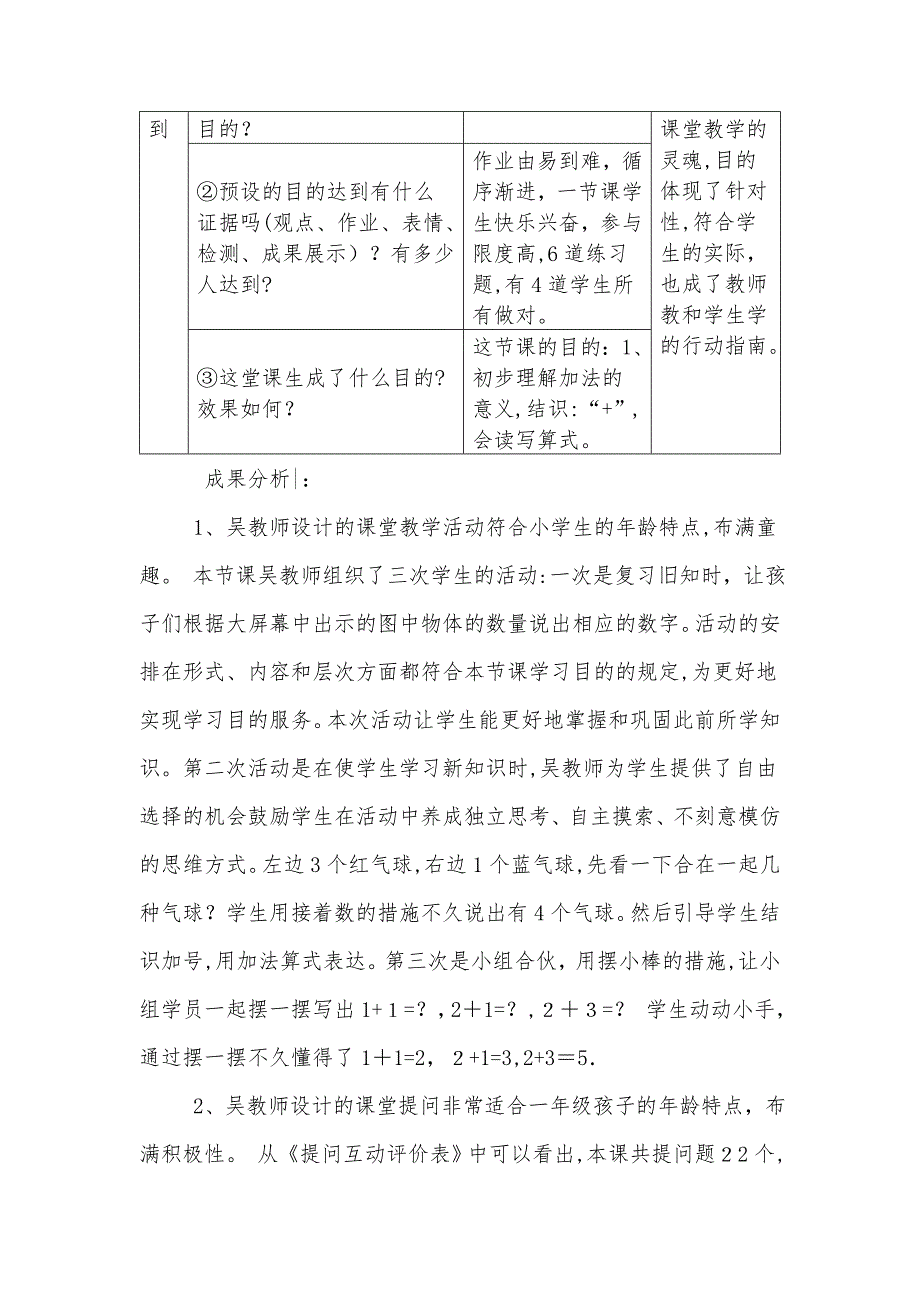 小学数学课堂观察报告_第3页