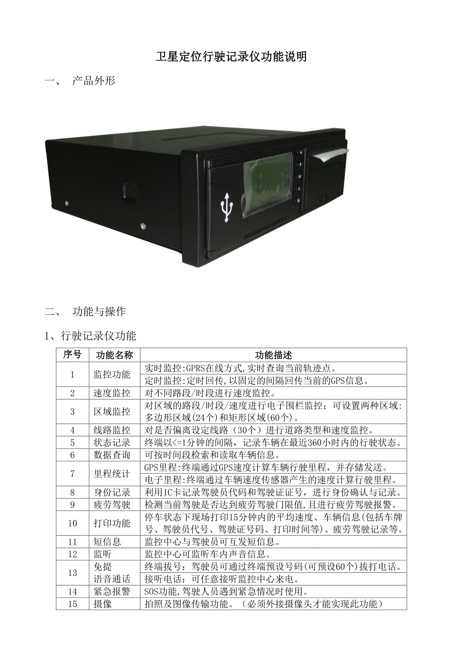 GPS行驶记录仪功能说明(110506)_第1页