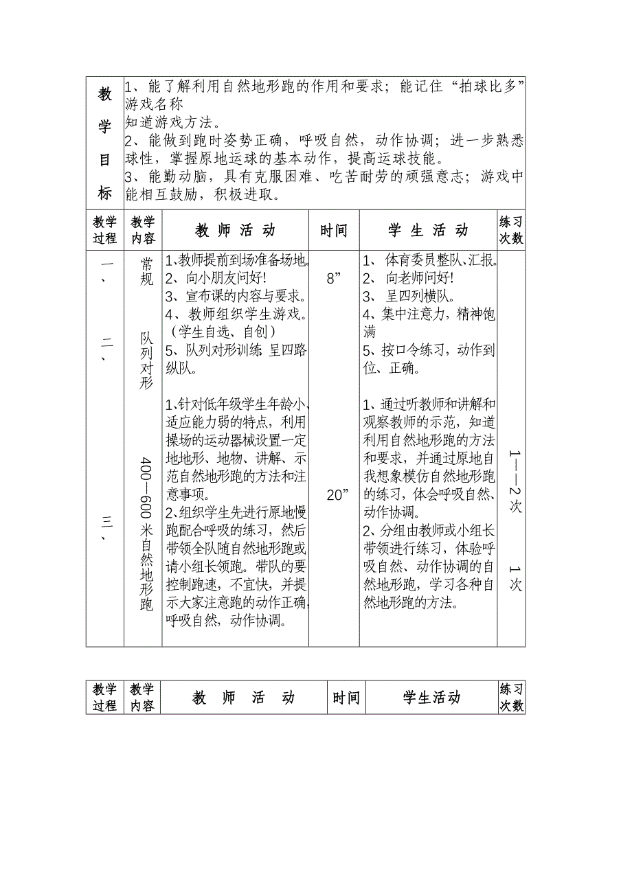 一年级体育教案_第3页