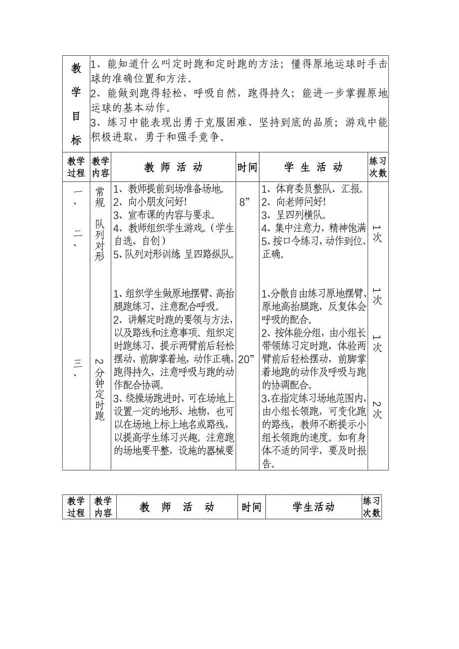 一年级体育教案_第5页