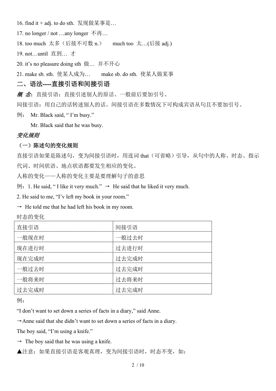 史上最全面人教版高中英语必修一语法知识点总结_第2页