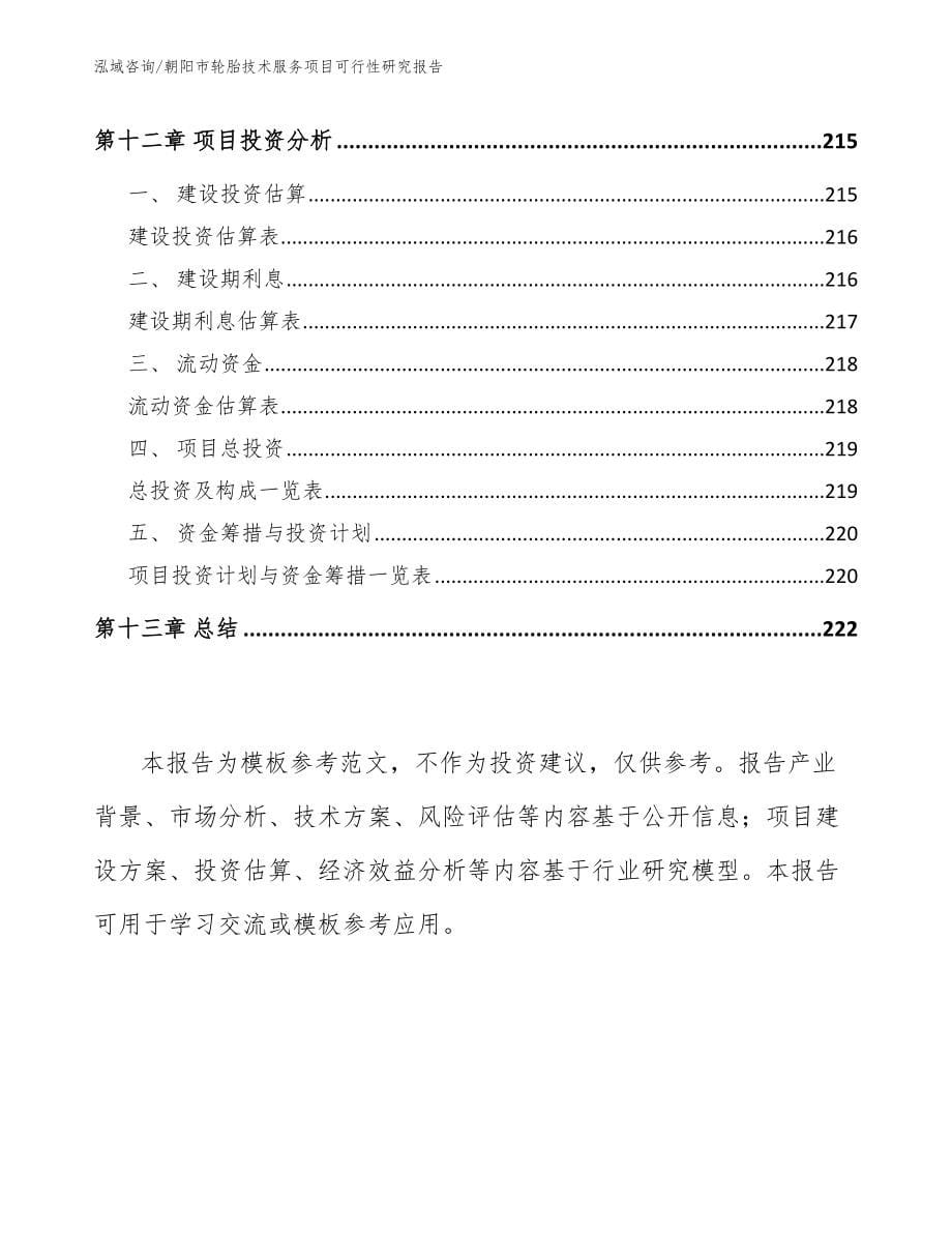 朝阳市轮胎技术服务项目可行性研究报告范文_第5页