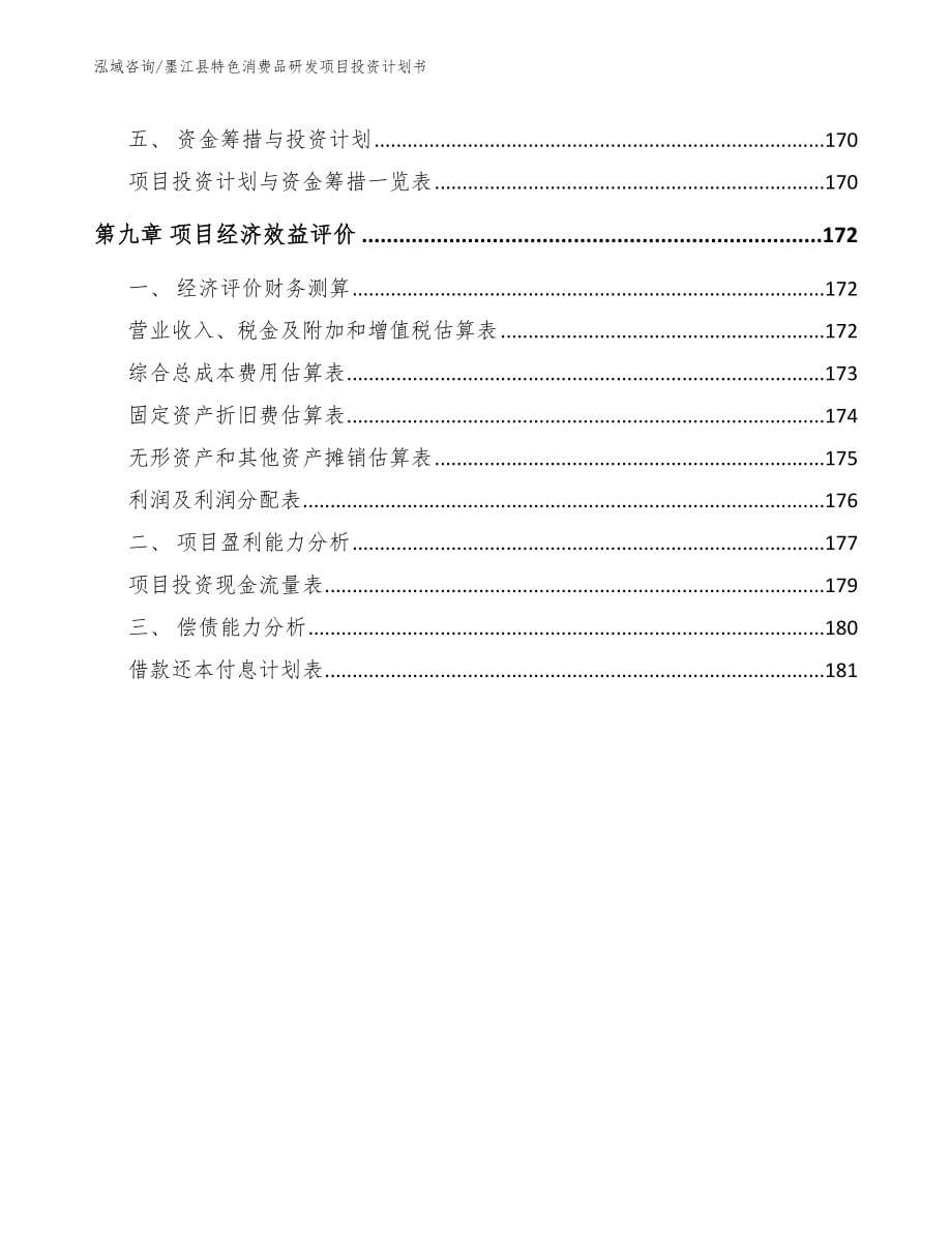 墨江县特色消费品研发项目投资计划书【模板范本】_第5页