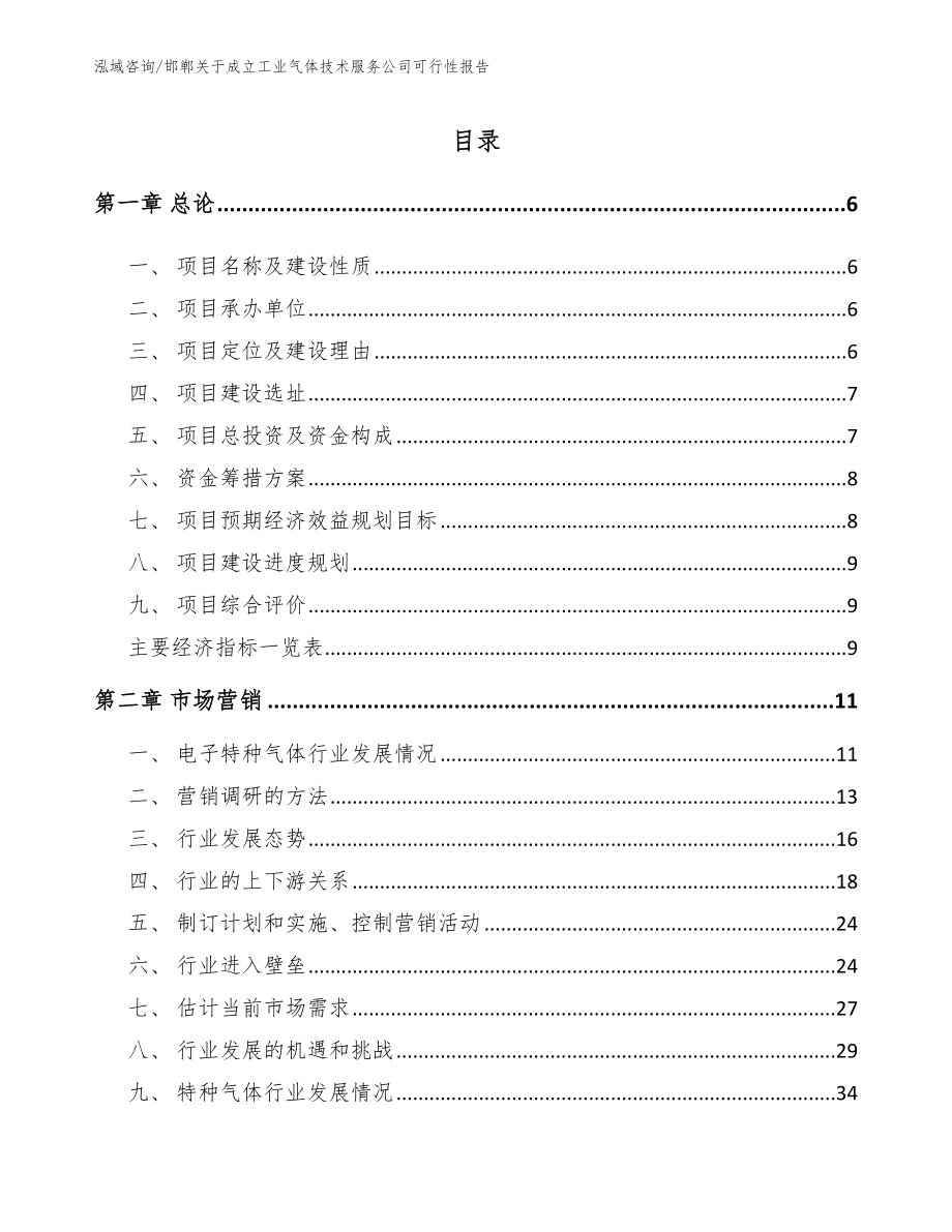 邯郸关于成立工业气体技术服务公司可行性报告_第1页