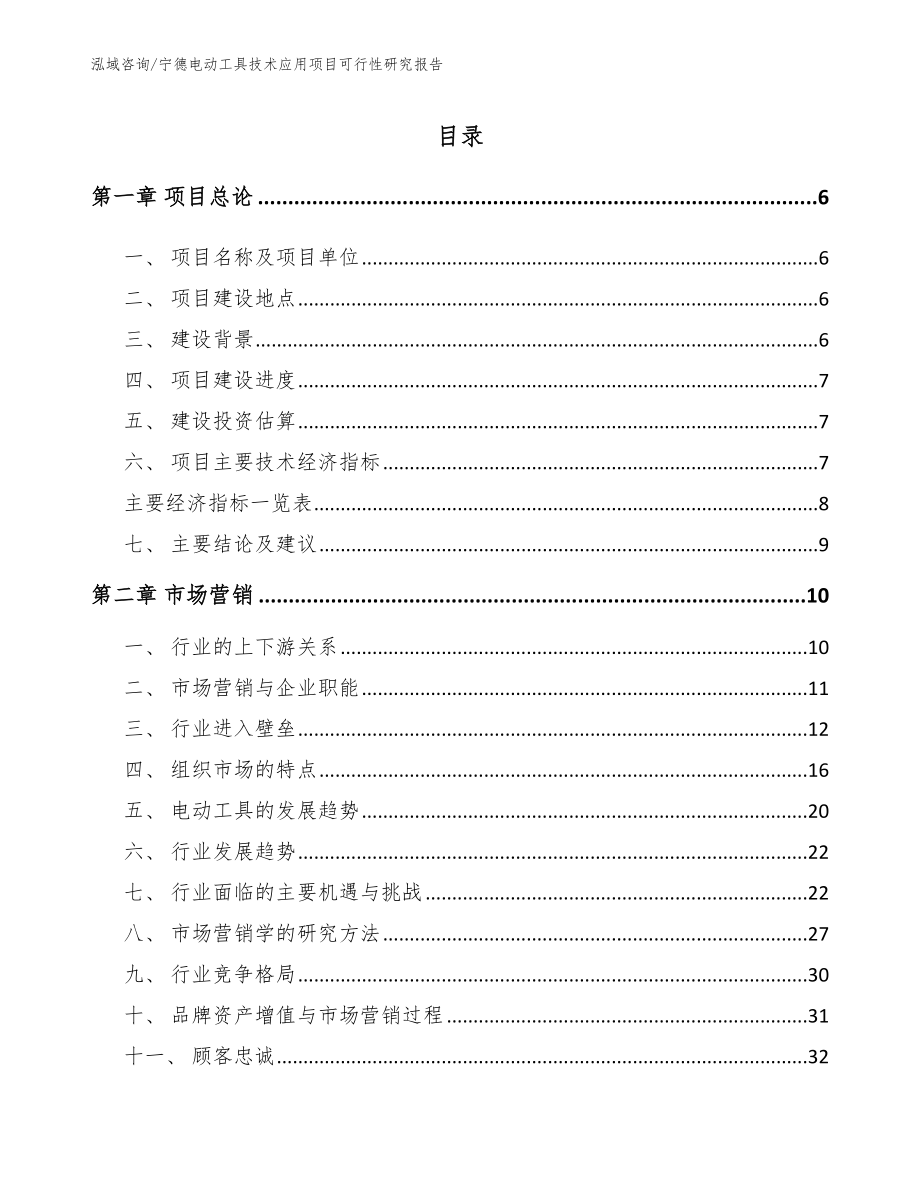 宁德电动工具技术应用项目可行性研究报告_范文模板_第2页