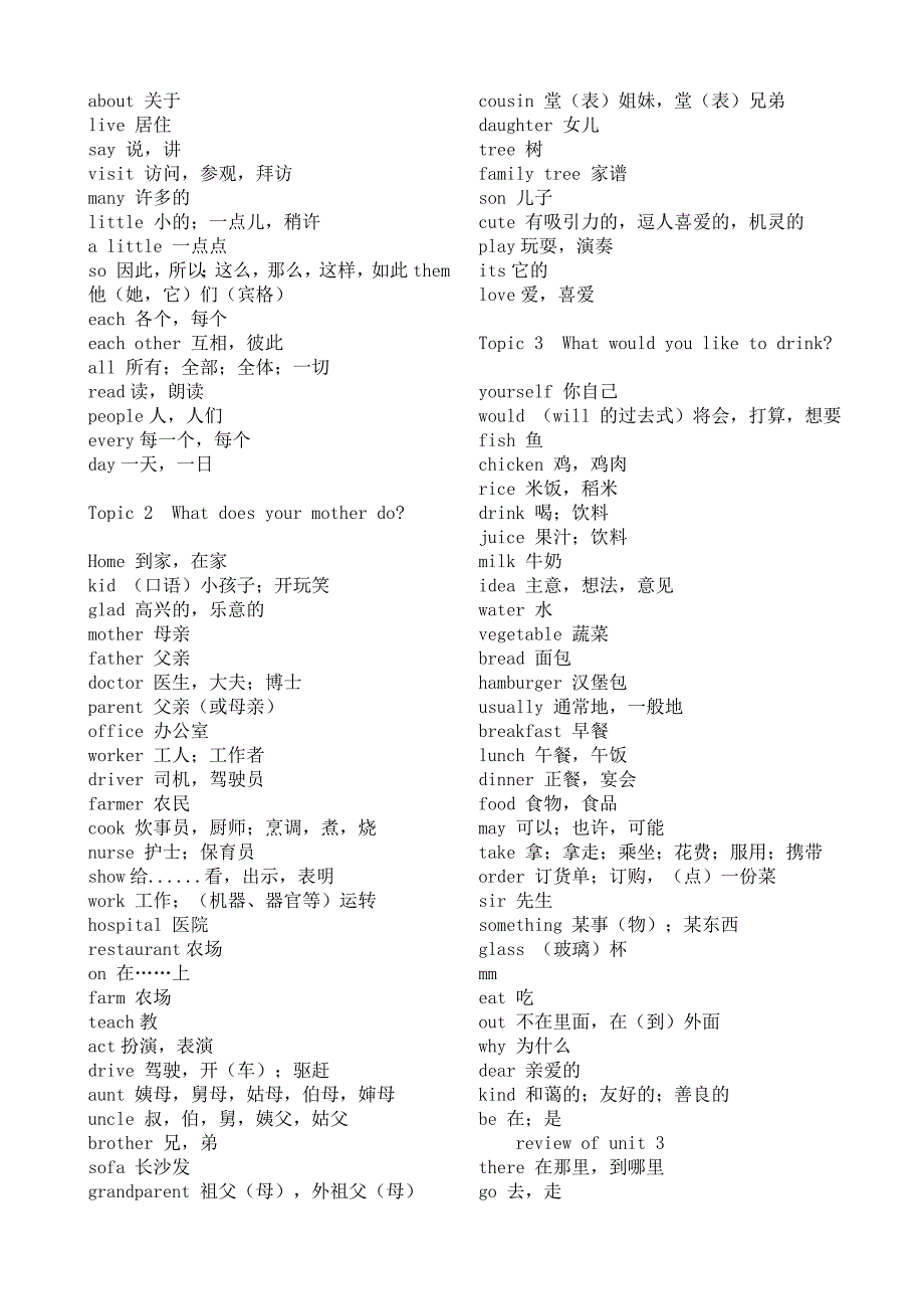 仁爱版初一英语单词表.上册_第4页