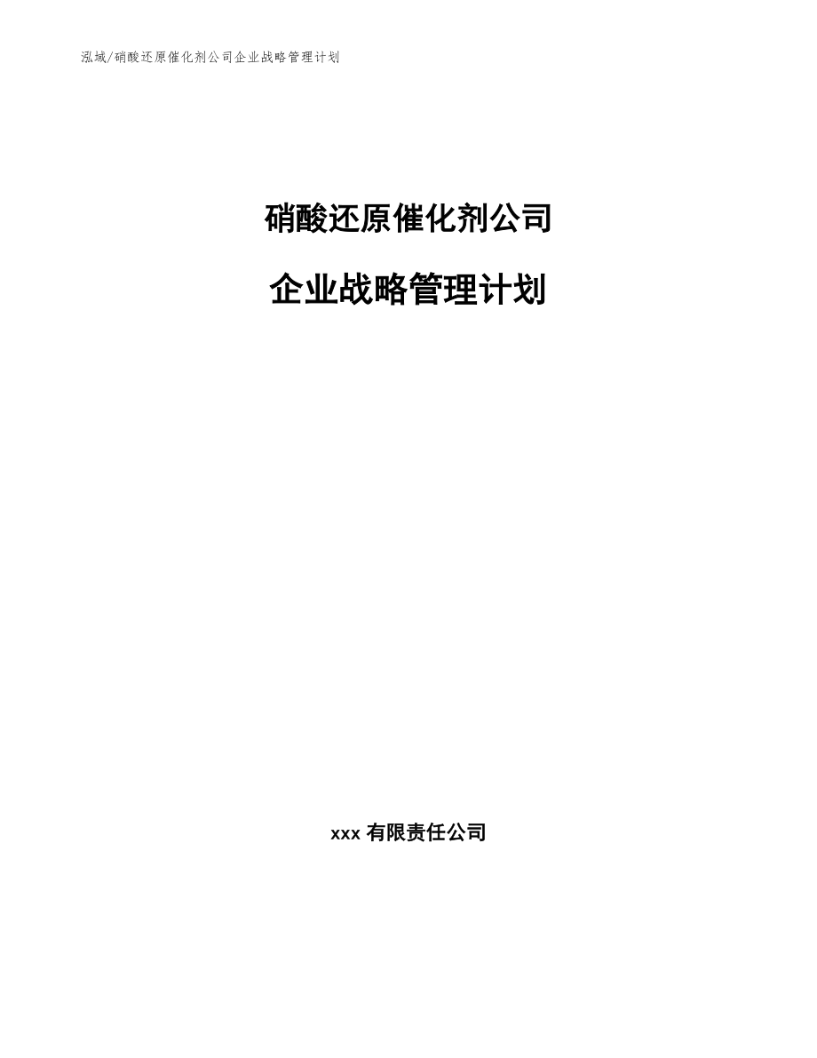 硝酸还原催化剂公司企业战略管理计划【范文】_第1页