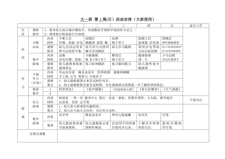 幼儿园大班周计划_第1页