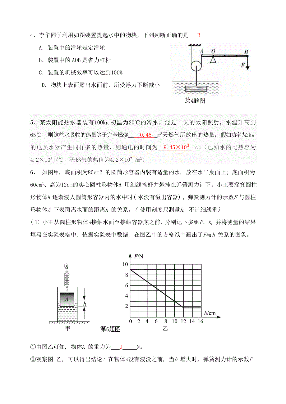 初中物理试卷（2）_第2页