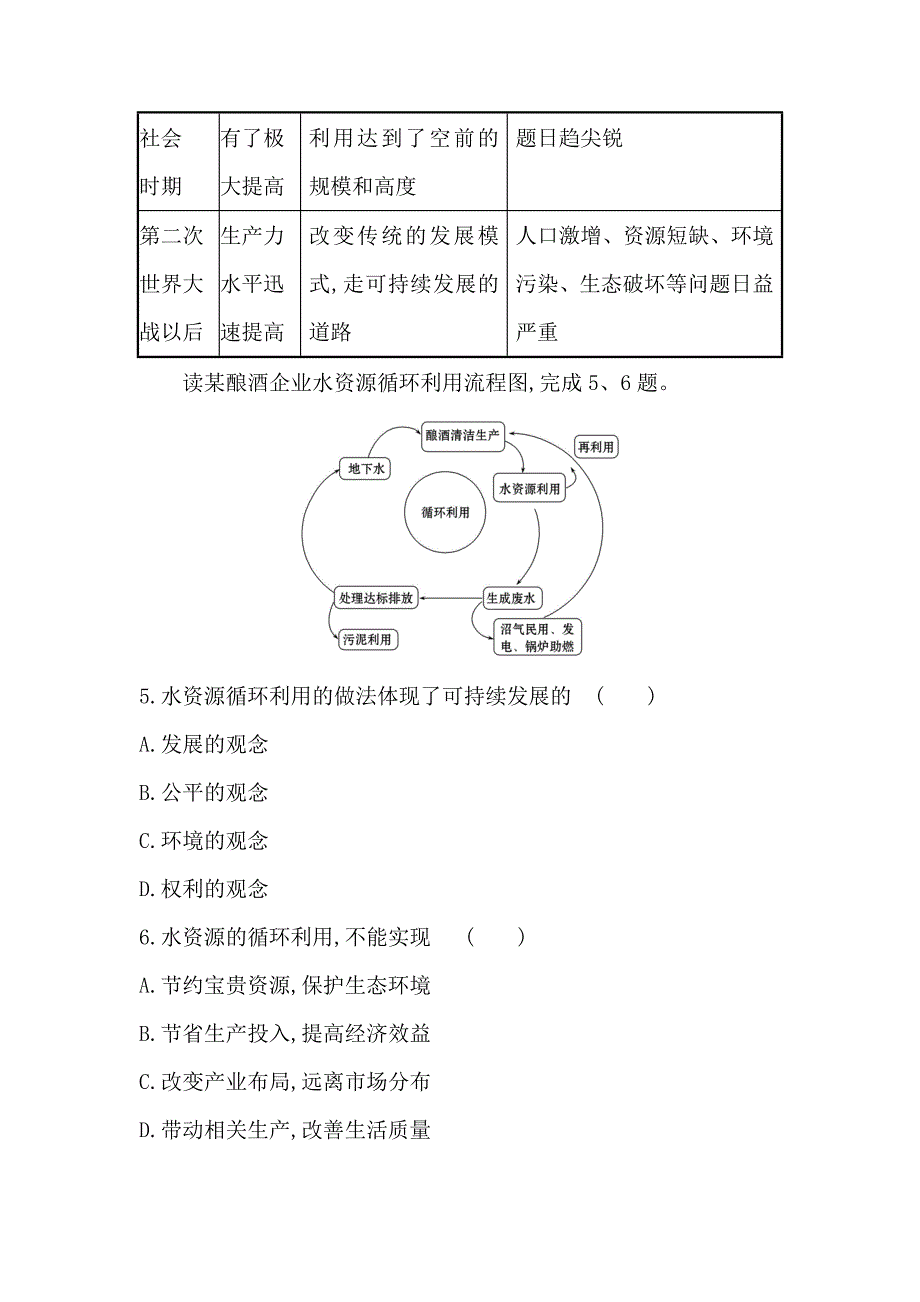 精校版高三一轮复习地理人教版课时提升作业 二十四 8.2人地关系思想的演变与可持续发展的基本内涵 Word版含解析_第3页