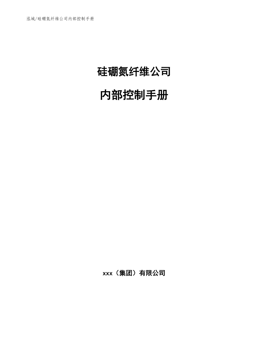 硅硼氮纤维公司内部控制手册（范文）_第1页