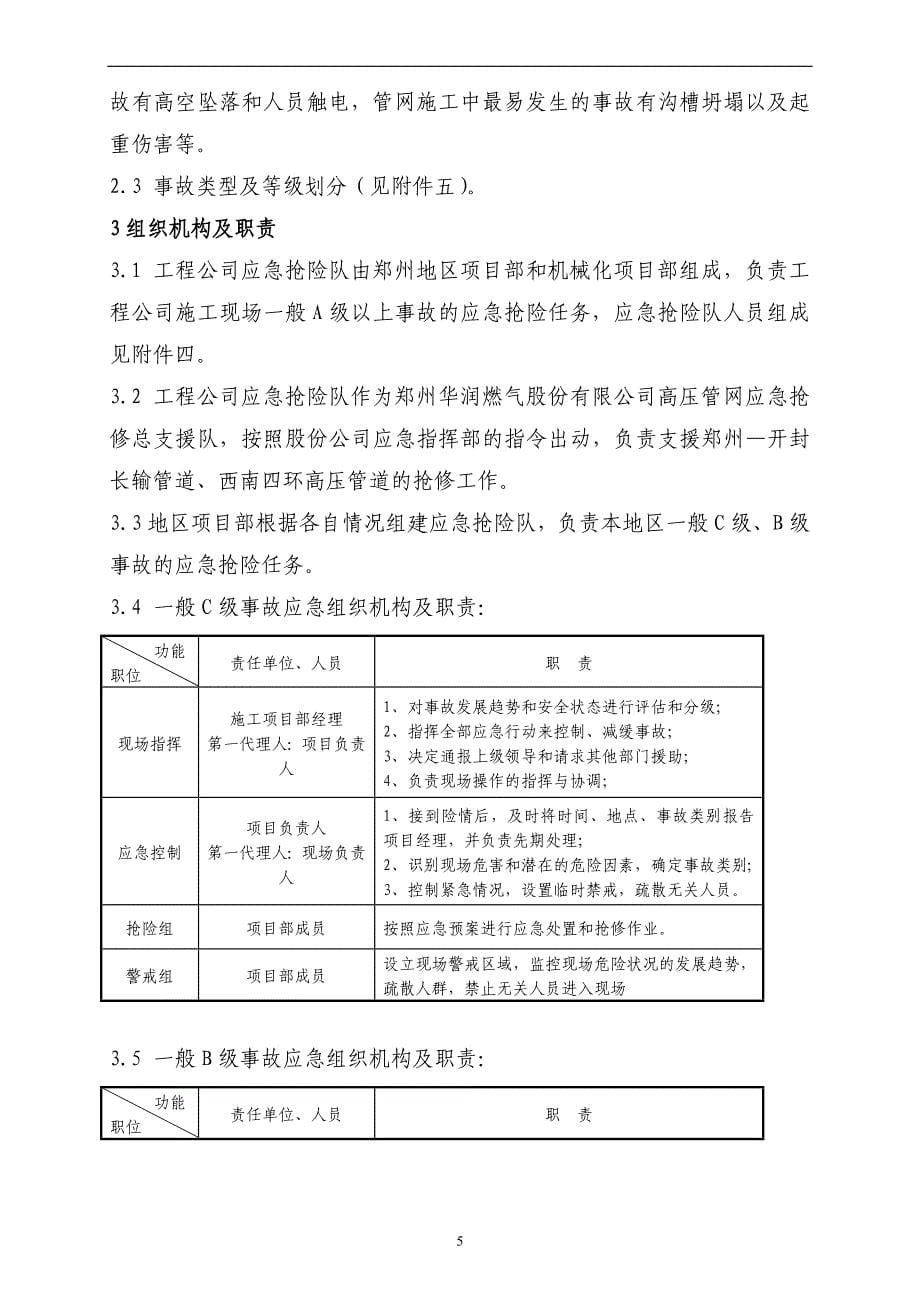 工程建设有限公司施工现场事故专项应急预案_第5页