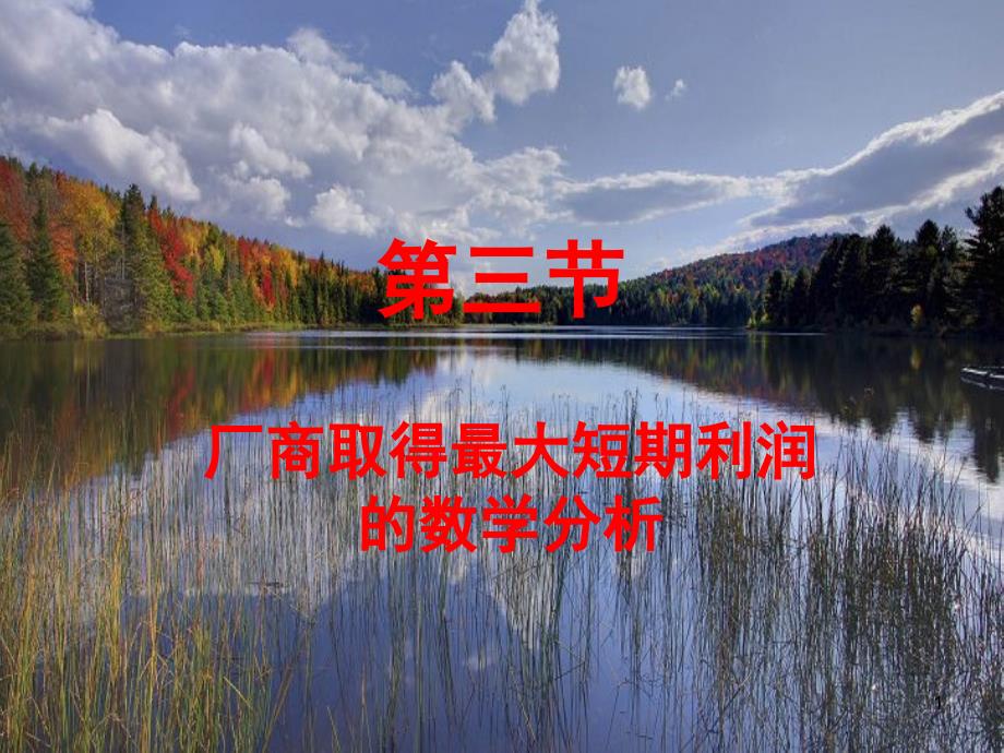 厂商取得短期利润最大化的数学分析.ppt_第1页