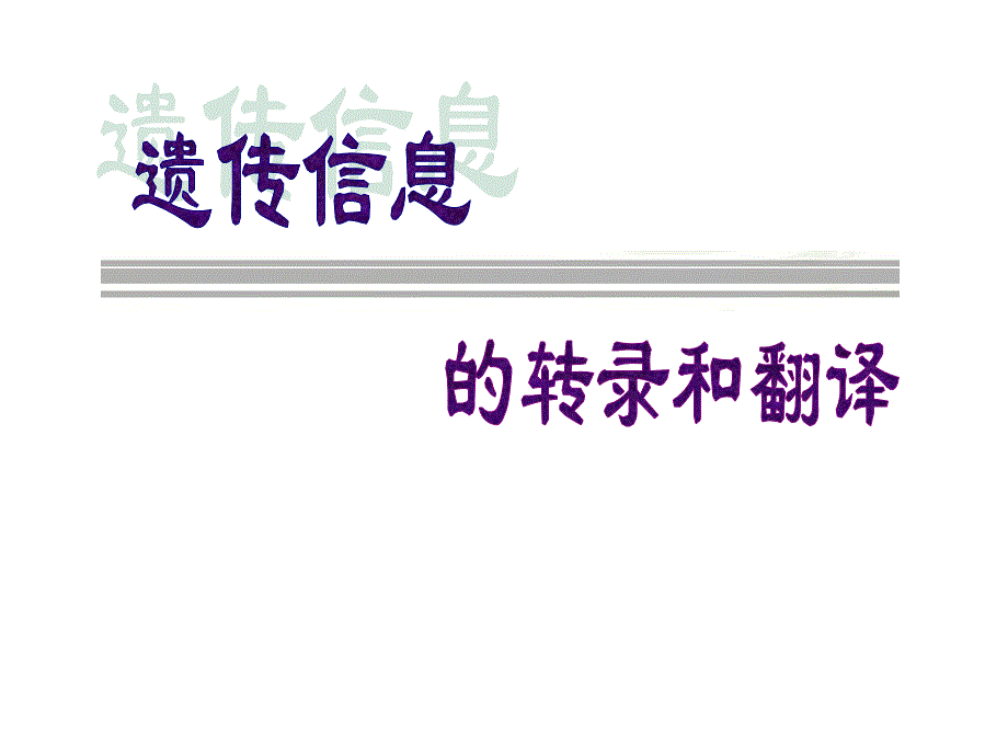 高三复习课-遗传信息的转录和翻译课件_第1页