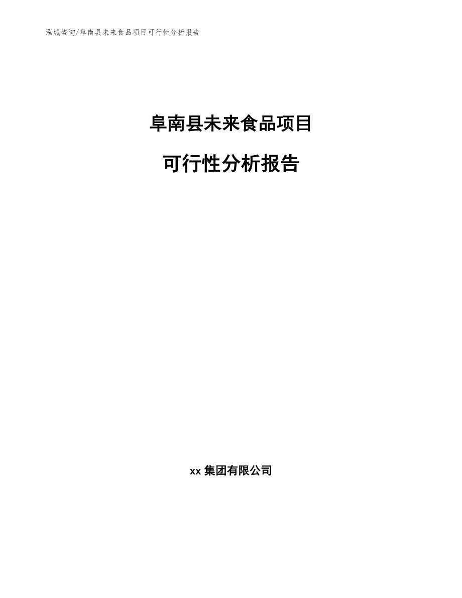 阜南县未来食品项目可行性分析报告_第1页