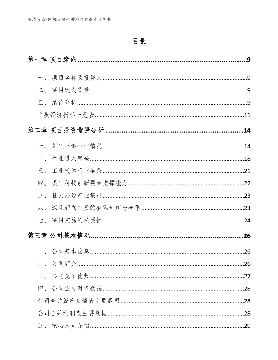 防城港氢硅材料项目商业计划书_第2页