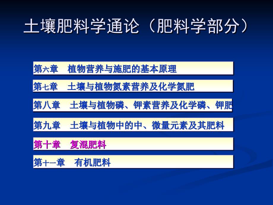土壤肥料学通论-肥料学部分：第十章 复混肥料_第1页