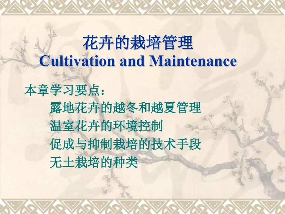 花卉的栽培管理CultivationandMaintenance_第1页