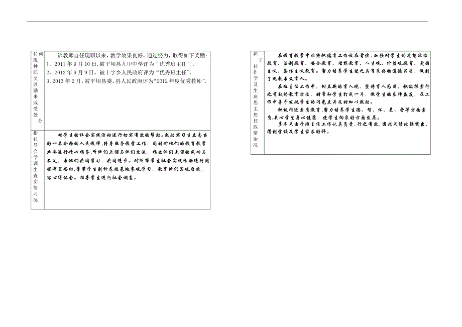 专业技术职务任职资格评审表活页(教师用表)_第3页