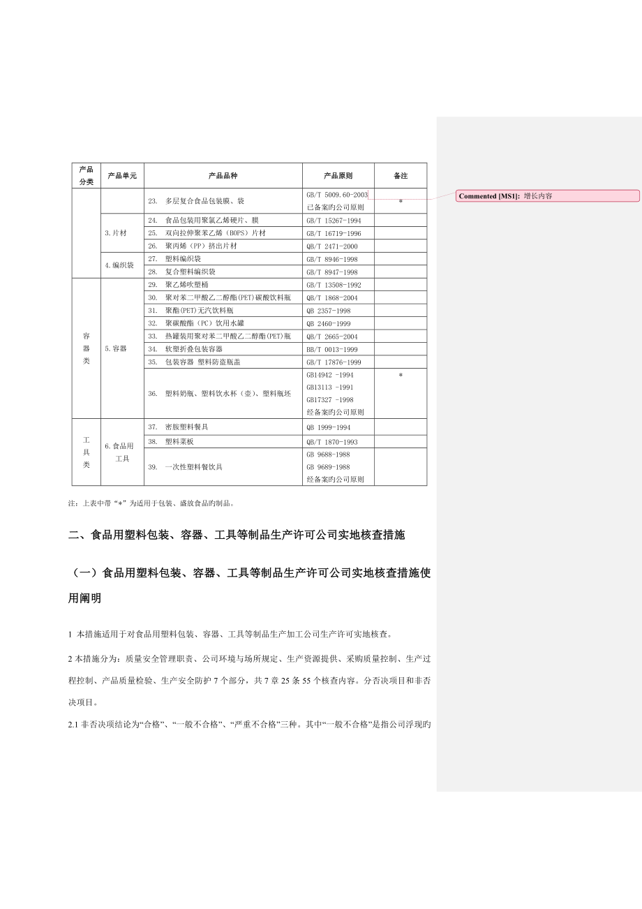 食品用塑料包装容器工具等制品生产许可审查标准细则样本_第3页