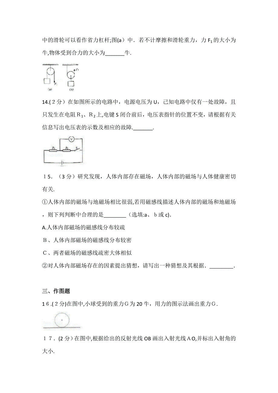 上海市中考物理试卷(解析版)_第3页