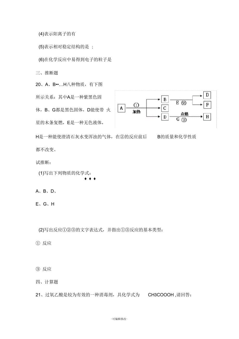 物质构成的奥秘练习题_第5页