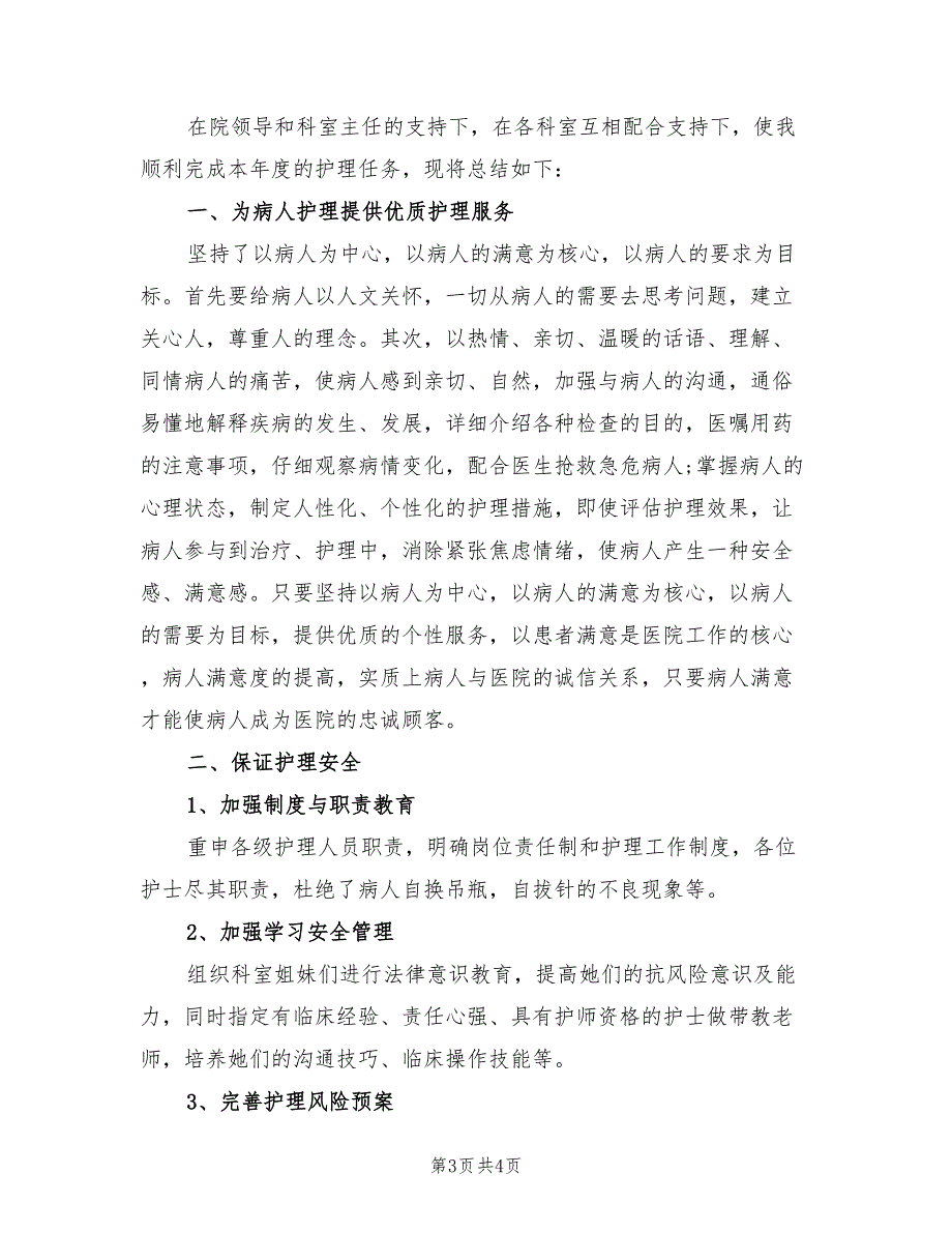 2022年11月护士工作总结(2篇)_第3页