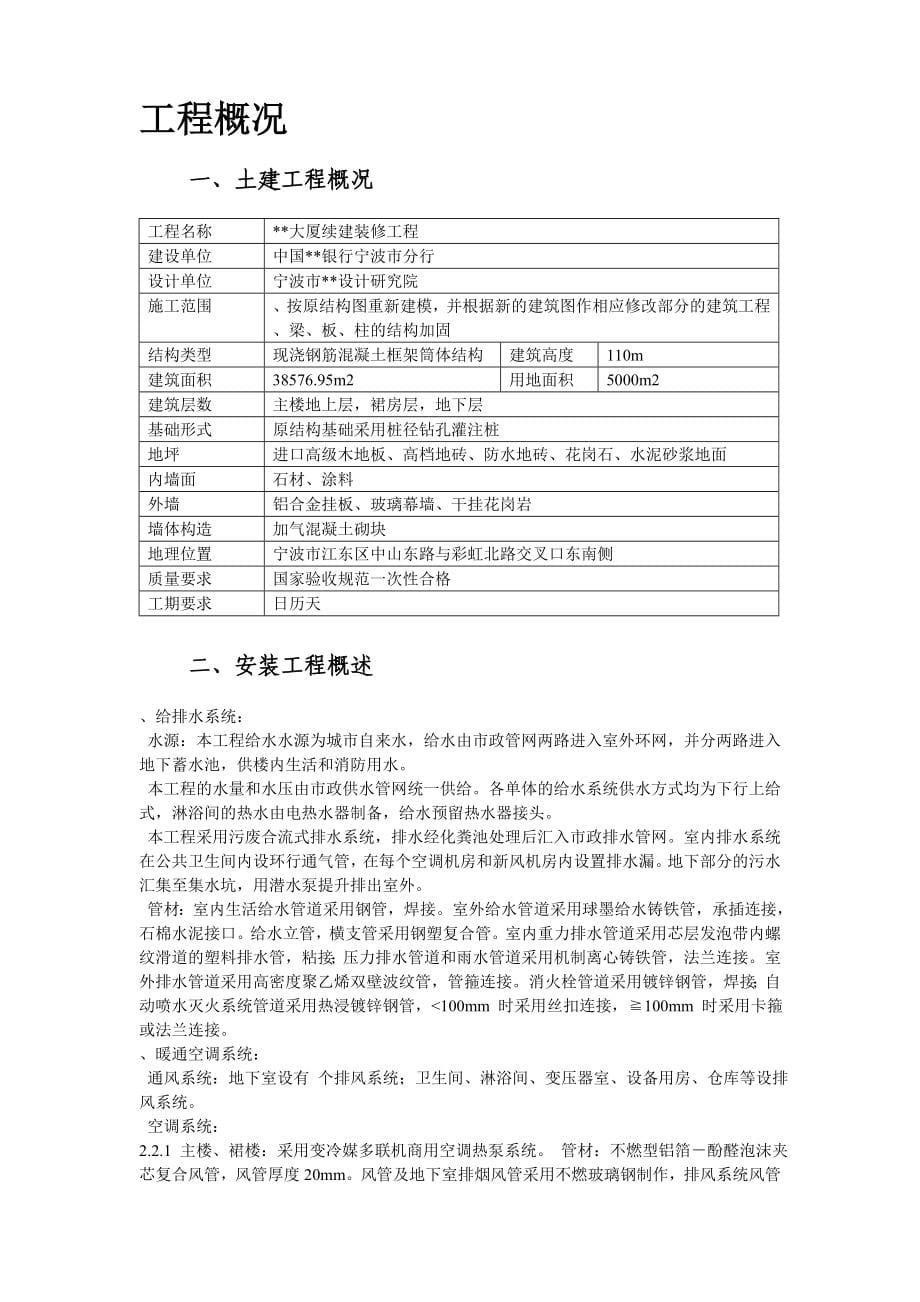 某银行大厦续建装修施工组织设计方案DOC184页_第5页