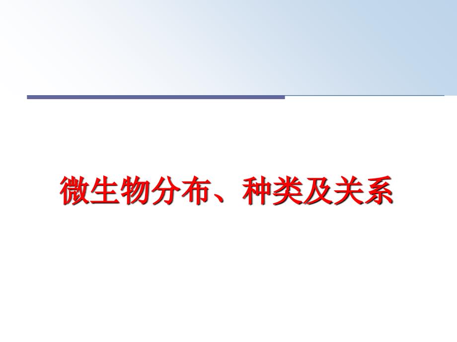 最新微生物分布种类及关系PPT课件_第1页