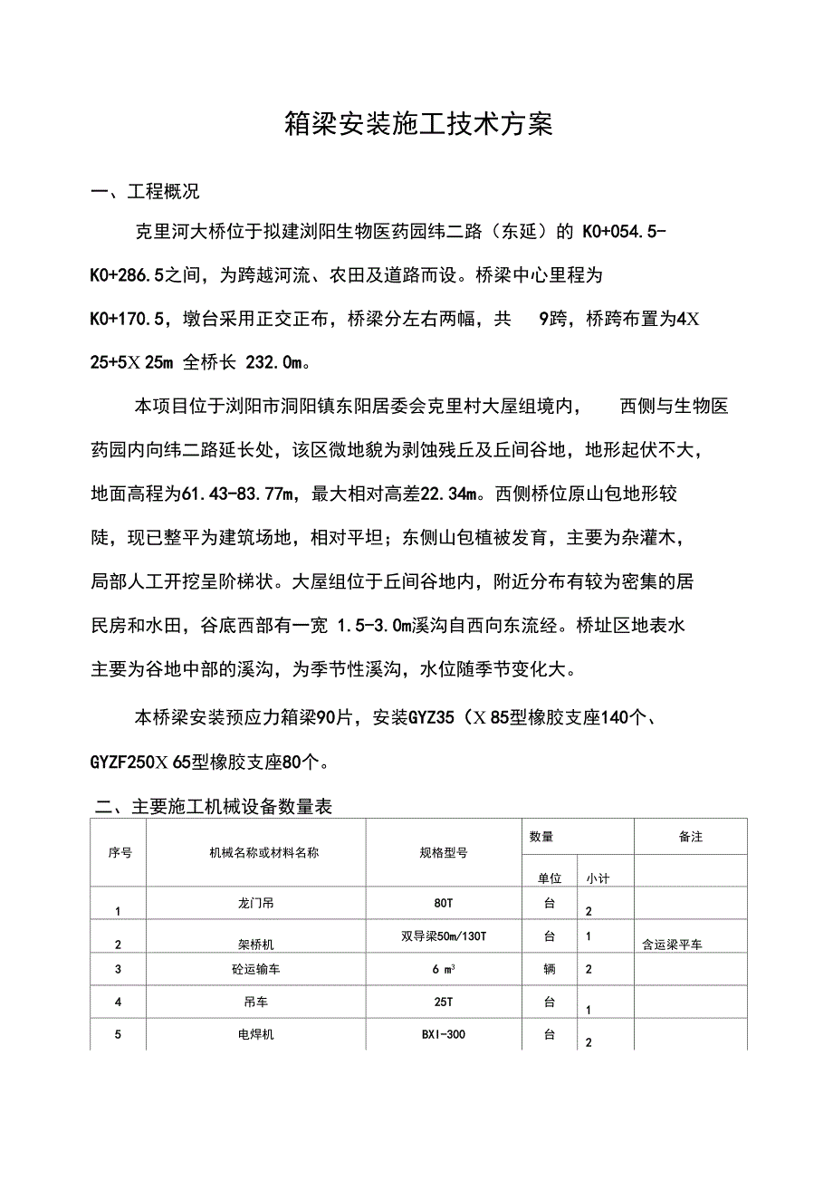 25M预制箱梁架设施工方案_第1页