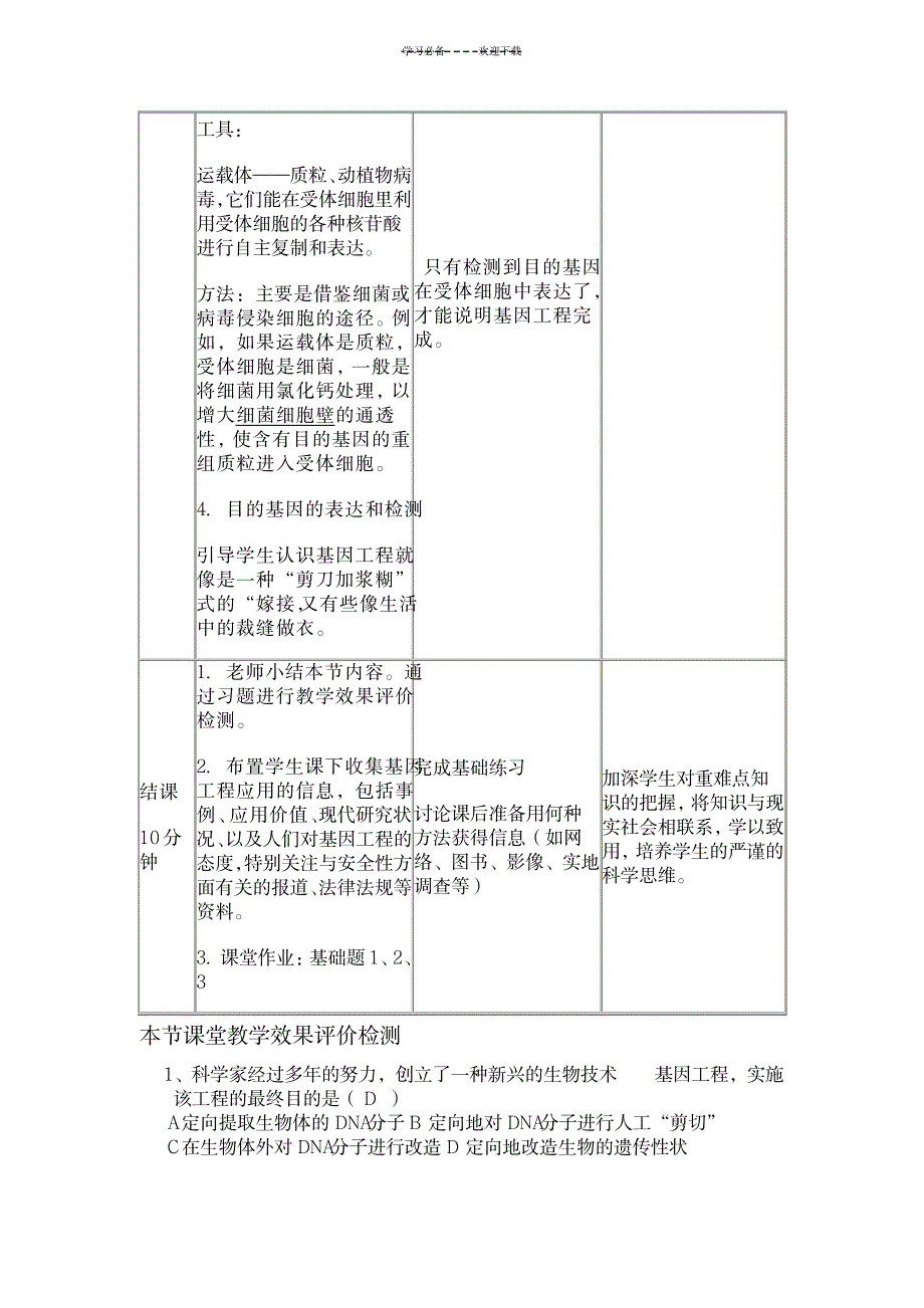 2023年基因工程及其应用精品教案_第4页