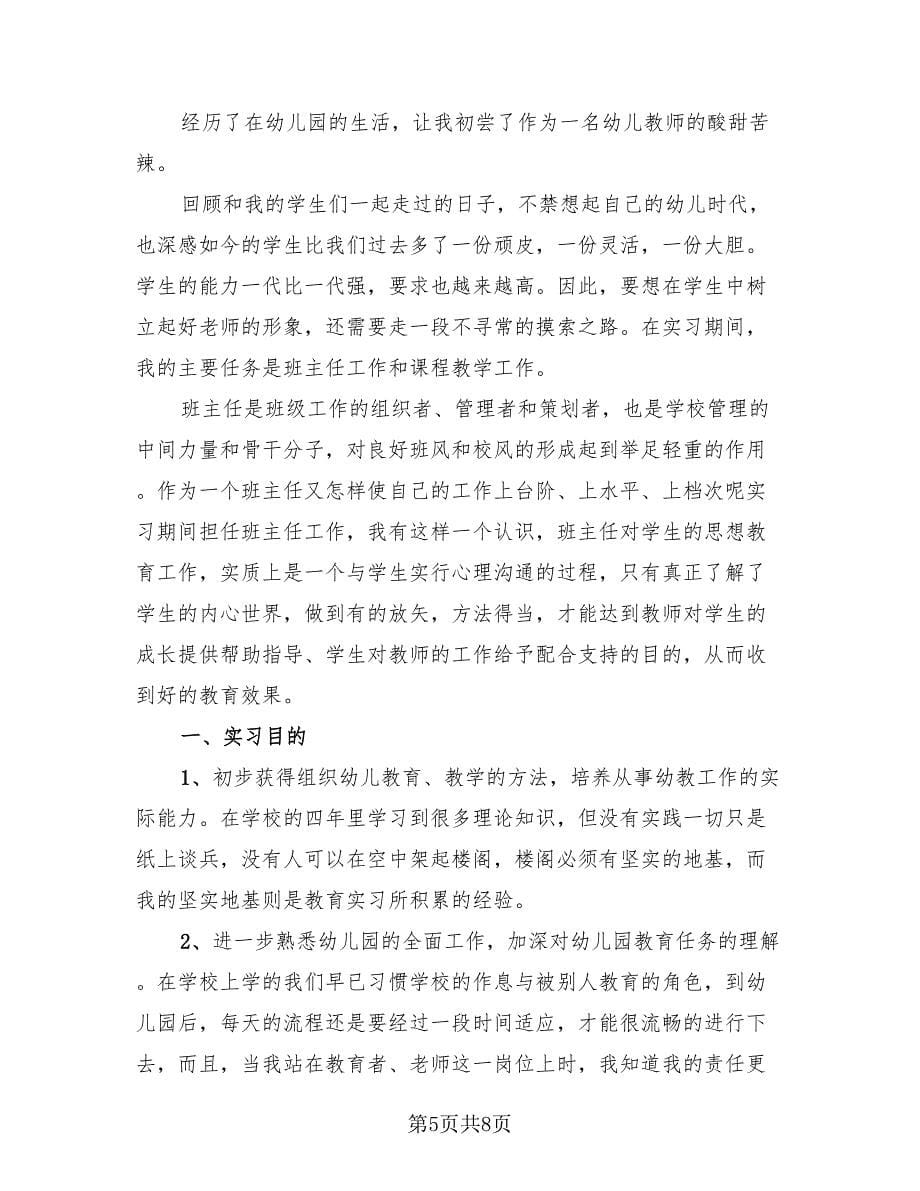 幼儿园教师个人实习总结（2篇）.doc_第5页