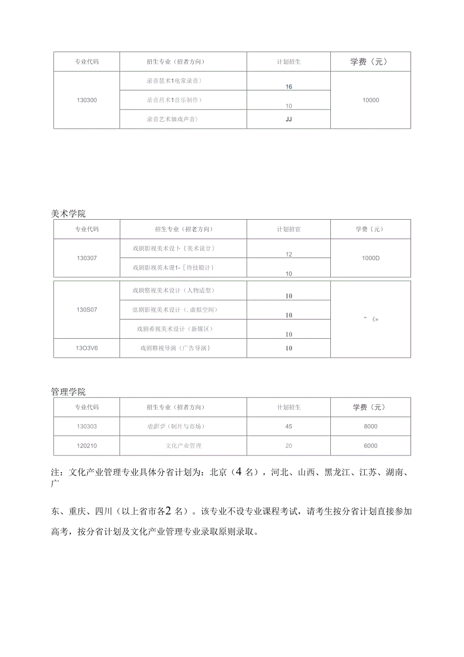 2016年北京电影学院本科、高职招生简章(官方版)_第3页