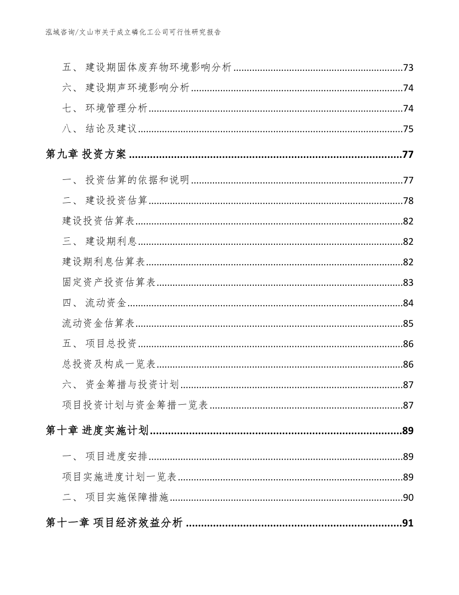 文山市关于成立磷化工公司可行性研究报告模板范本_第4页