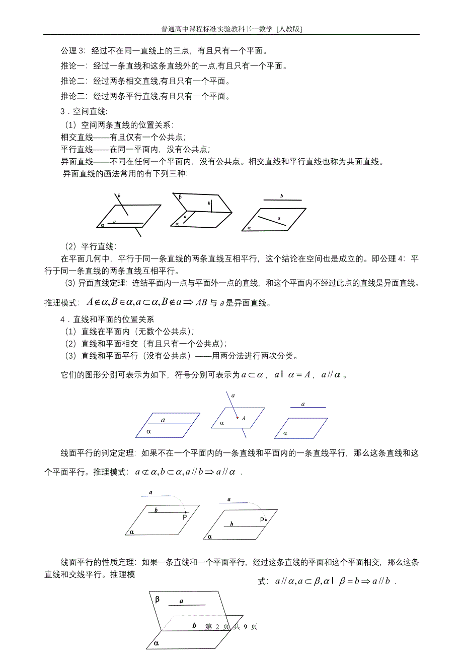 第10讲 空间中的平行关系_第2页