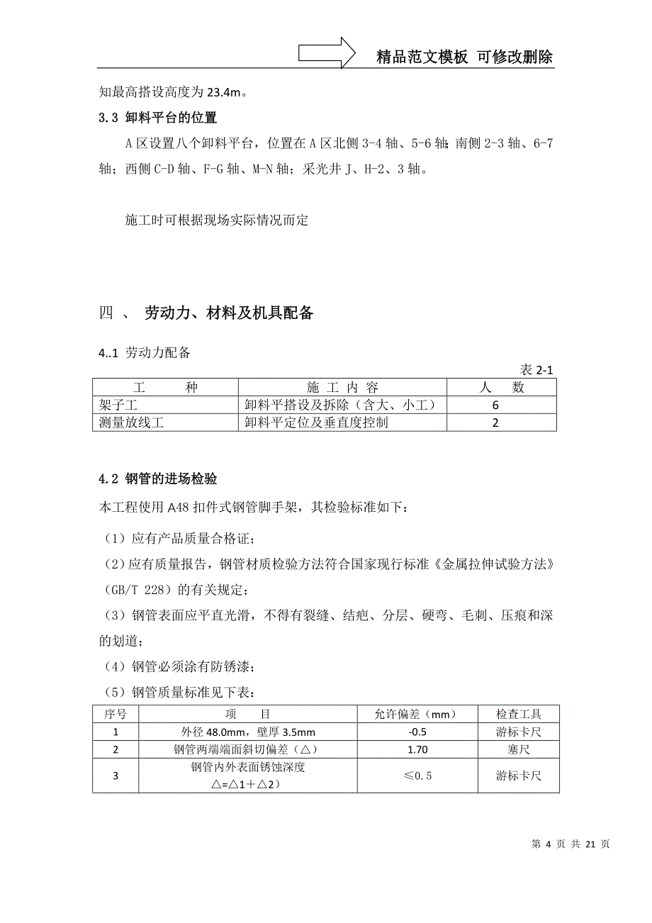 落地式钢管卸料平台施工方案_第4页